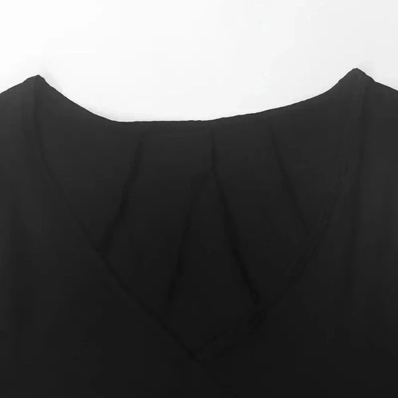 COPY - V-Neck Mini Dress - Casual Ruffle Hem - Picture 8 of 9